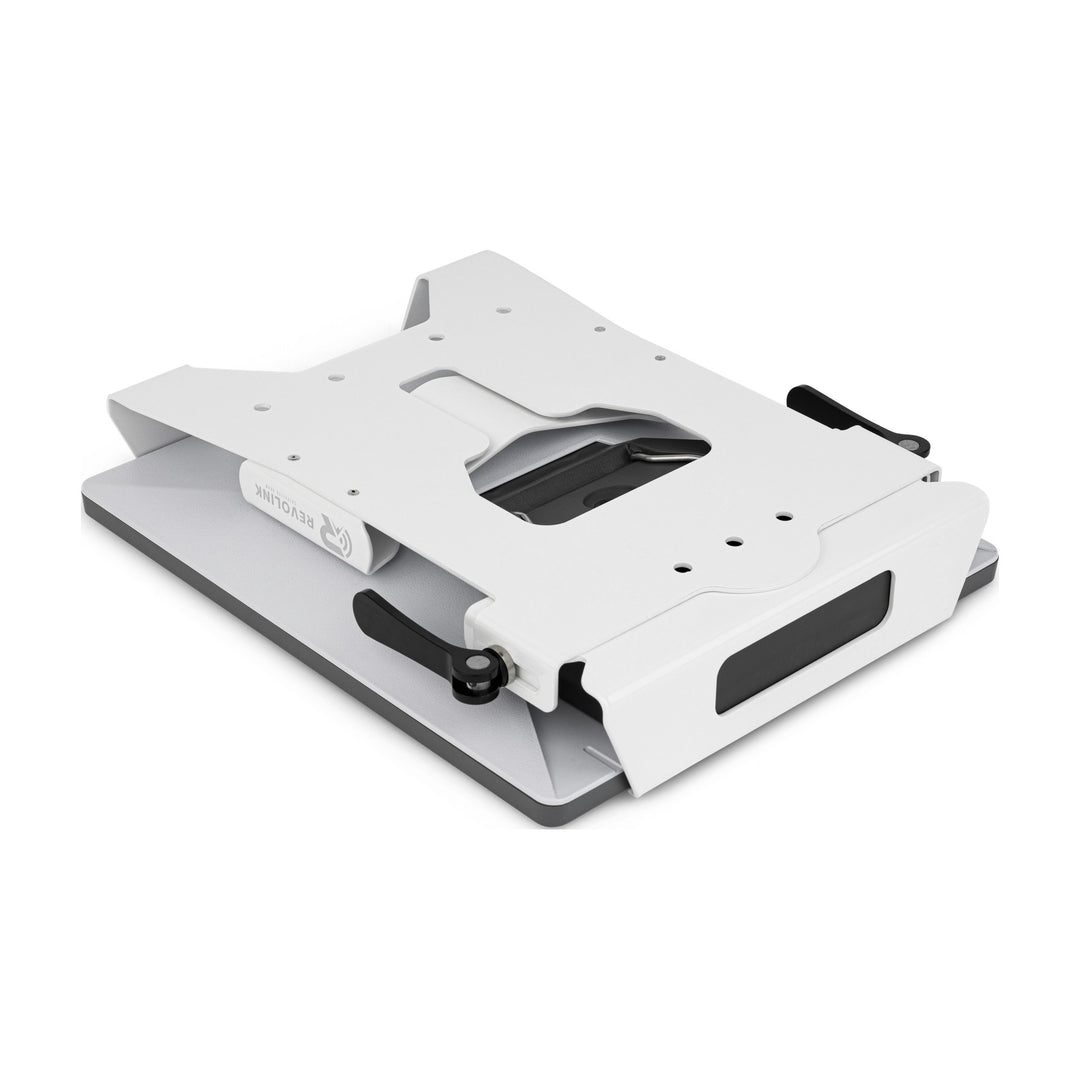 White Revolink Quick Release Mount with the Devos AMPak 145 battery locked underneath the Starlink Mini