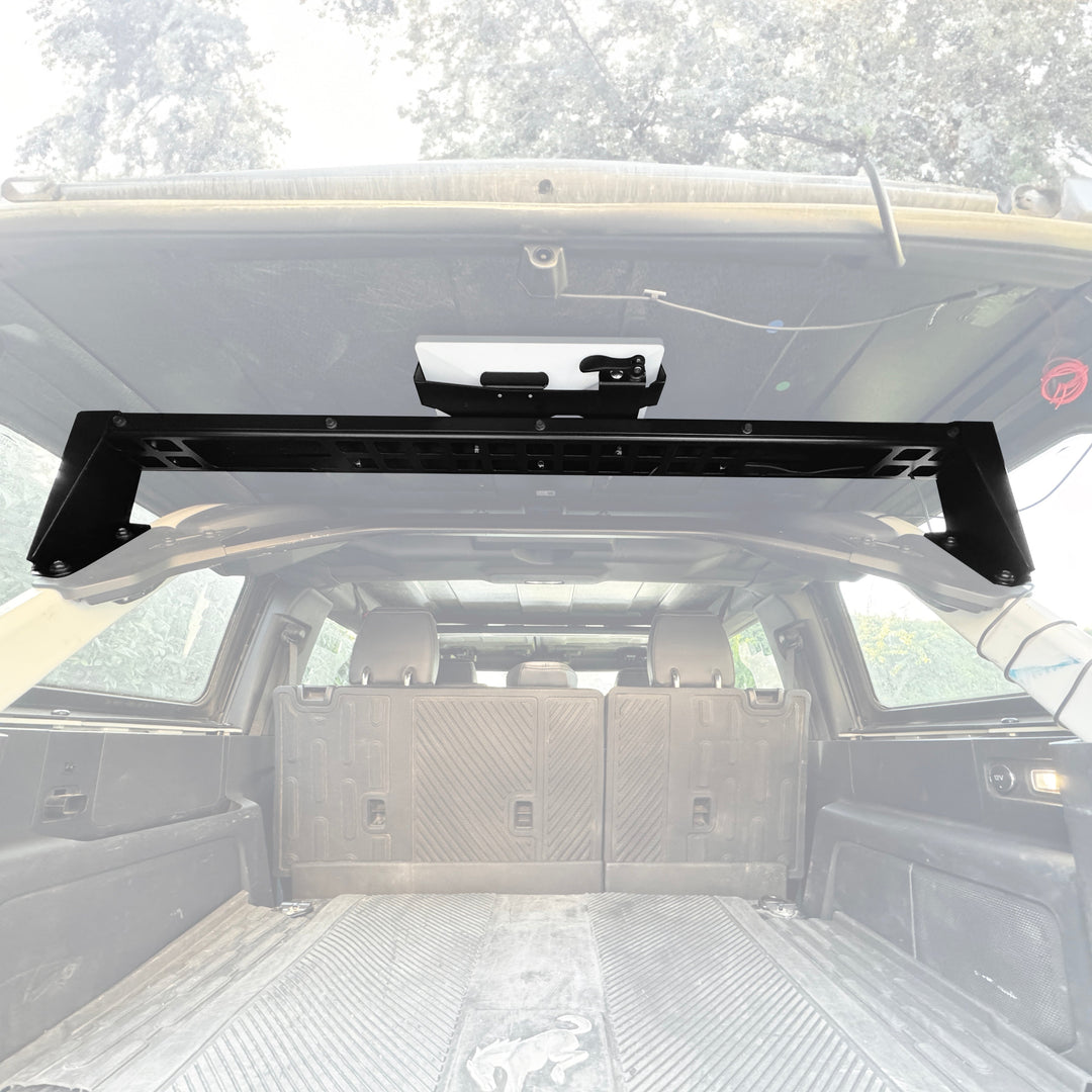 Starlink Mini mounted inside a Ford Bronco on the Revolink rear crossbar