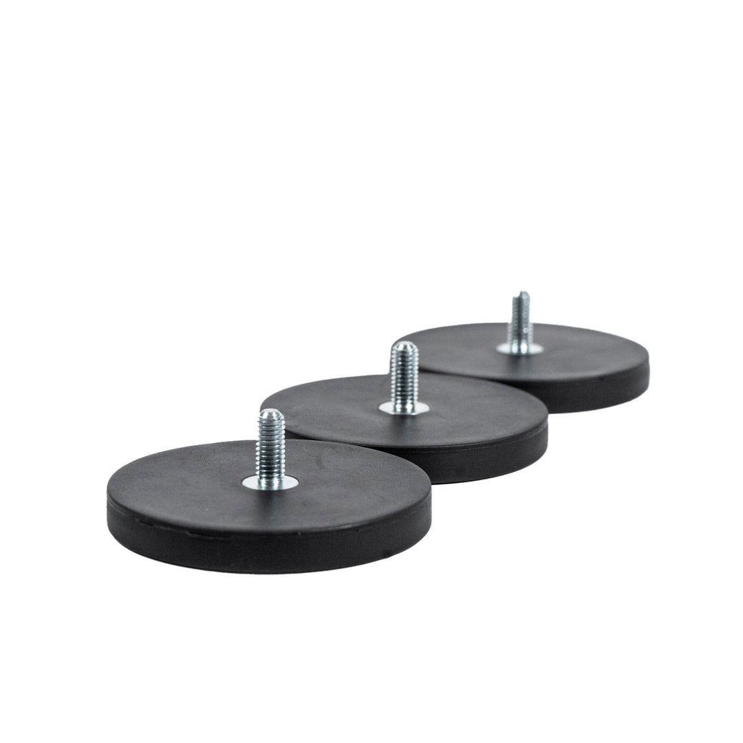 Three rubber-coated magnets with M6 threaded stems for Starlink Mini mount