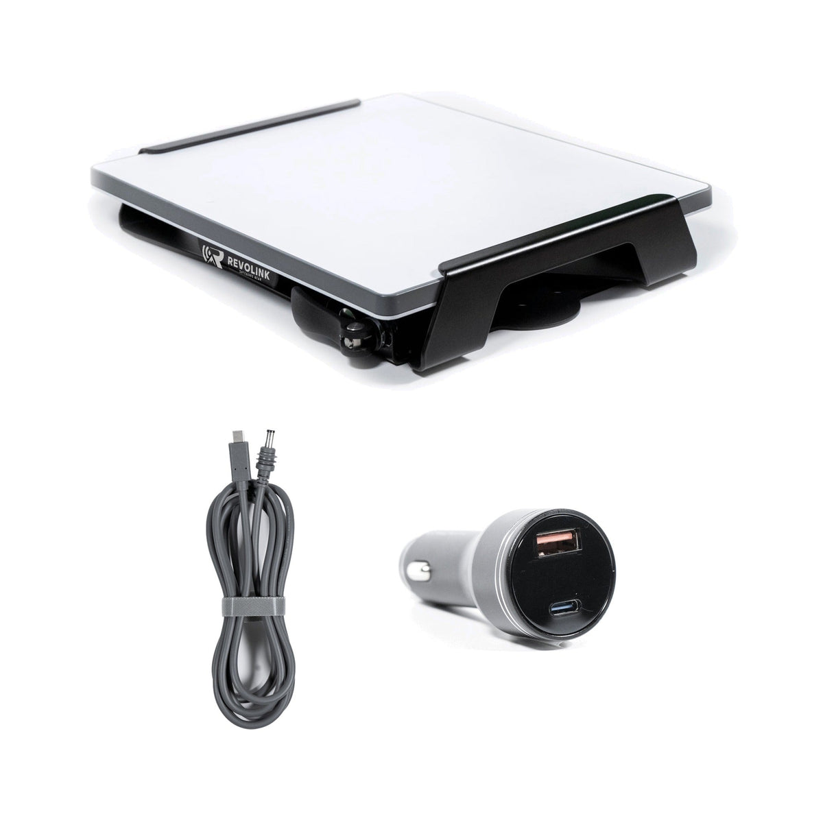 Starlink Mini Car Mount & Power Kit in black: Quick Release Mount, USB-C power cable and 12V car charger